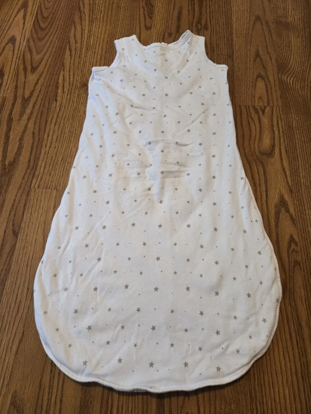 Dreamland Baby White Star Quilted Sleep Sack Pajamas Sleeveless Zip Front 6-12 M